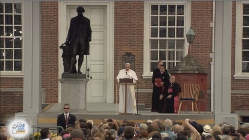 Pope at independence hall